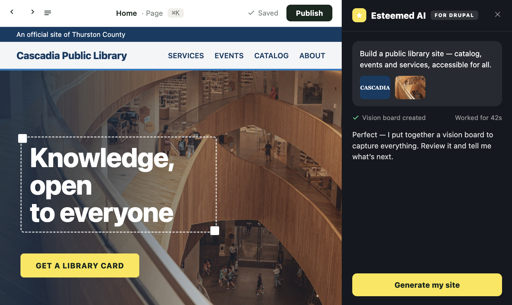 Drupal site built with Esteemed AI