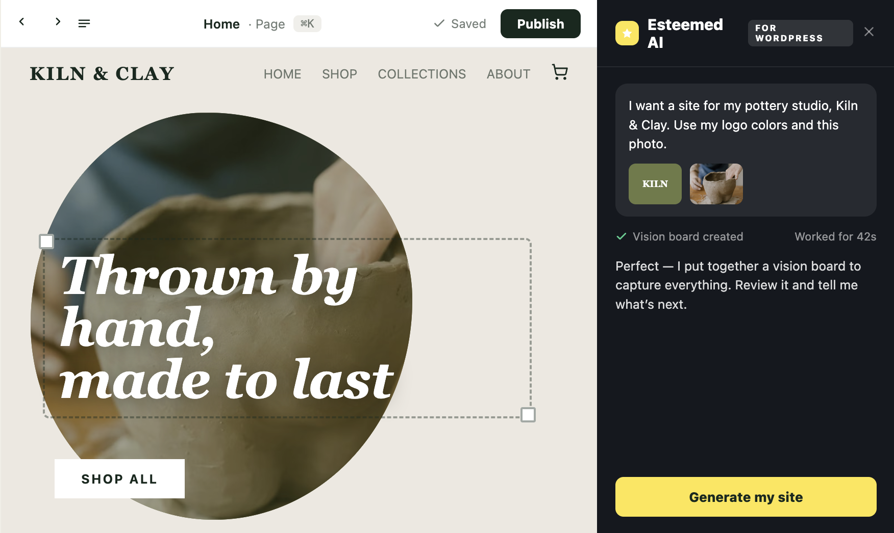 WordPress site built with Esteemed AI